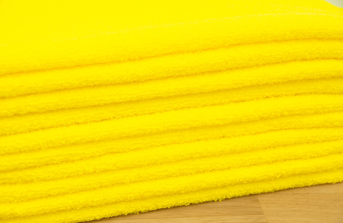 黄色いカラーフェイスタオル 230匁　普段使い 日本製　5枚から販売　まとめ割引有