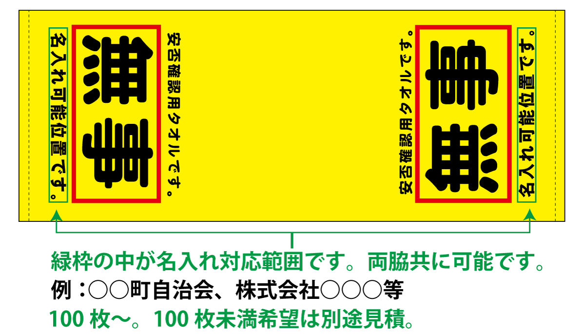 安否確認タオル 災害時の安否確認用タオル 無事報告 日本製 個包装品 まとめ割引有